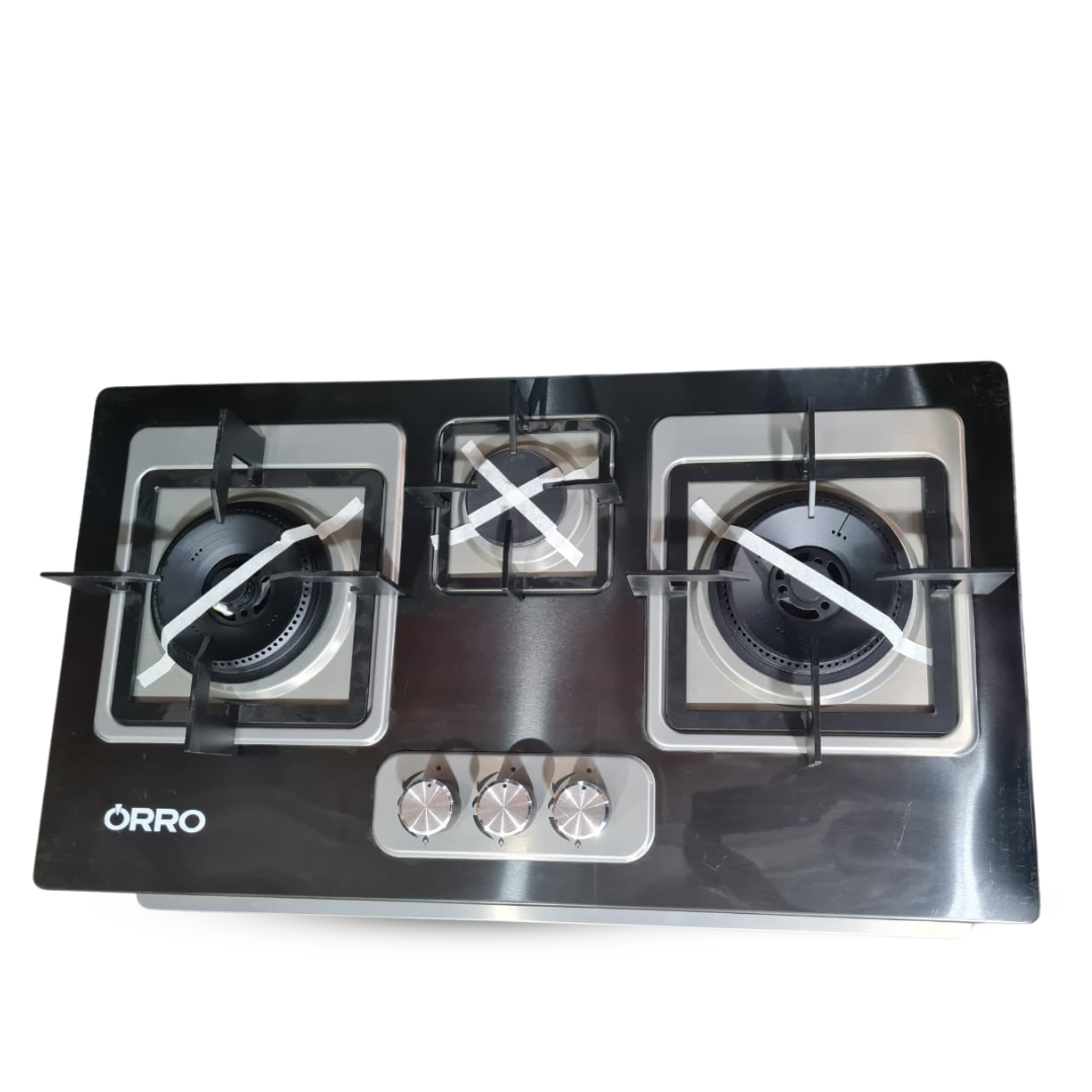 Three Burnur gas Cooktop With Glass Surface